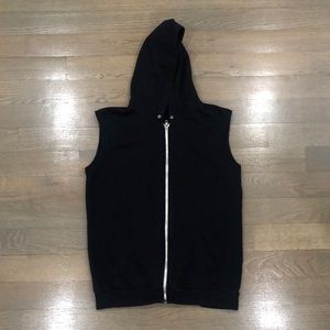 Sleeveless Hooded Fleece Zip Up sweater